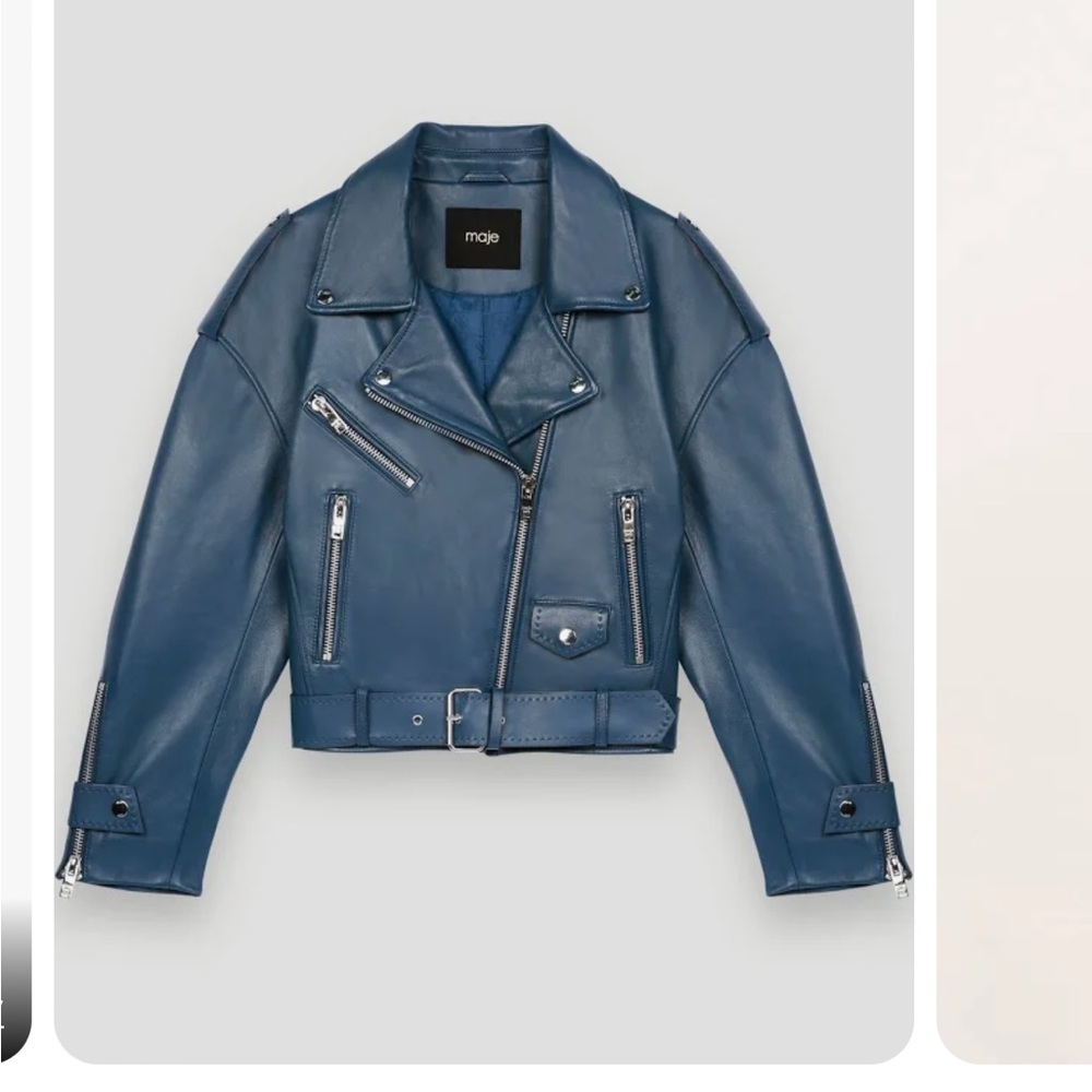 Maje Women's Blum Leather Biker Jacket size 2